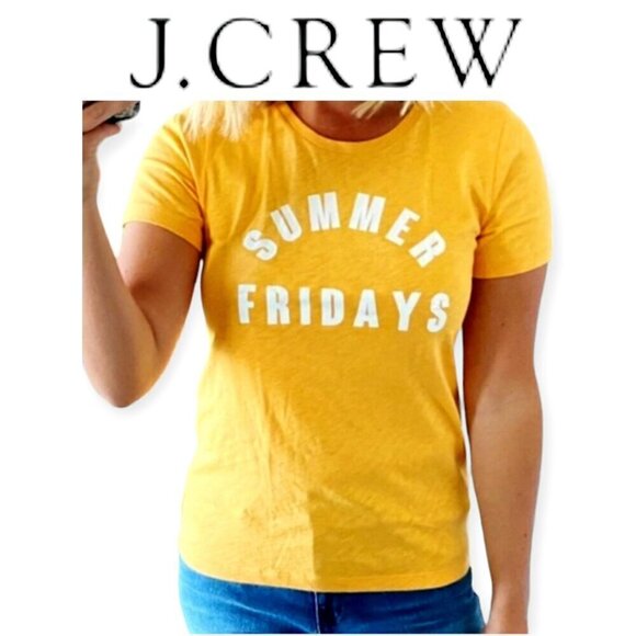 JCrew 100% Cotton Summer Fridays Tee L - Picture 1 of 11